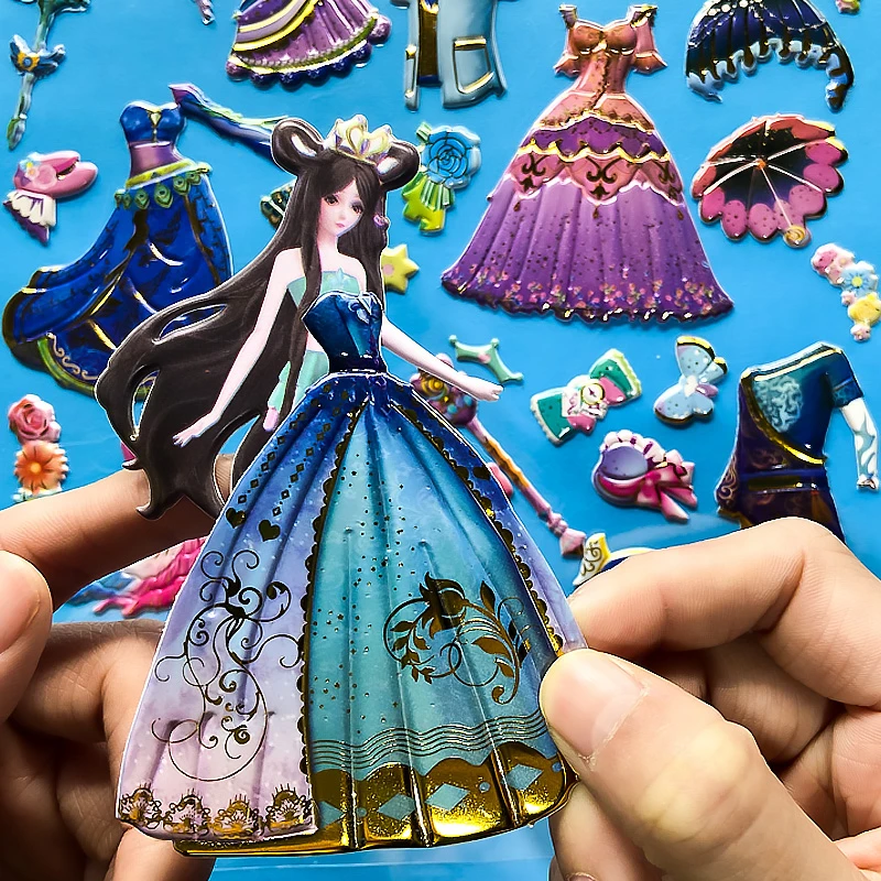 叶罗丽贴纸换装儿童防水换衣服贴贴纸立体穿衣精灵梦公主女孩玩具