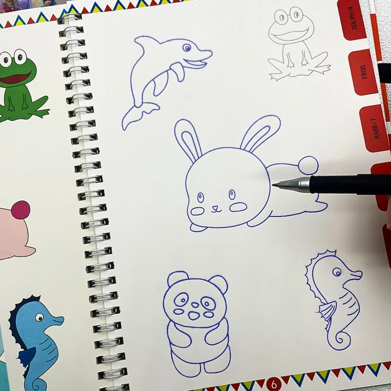 凹槽画画本幼儿园3-6岁控笔训练重复使用学前班大中小班绘画描红