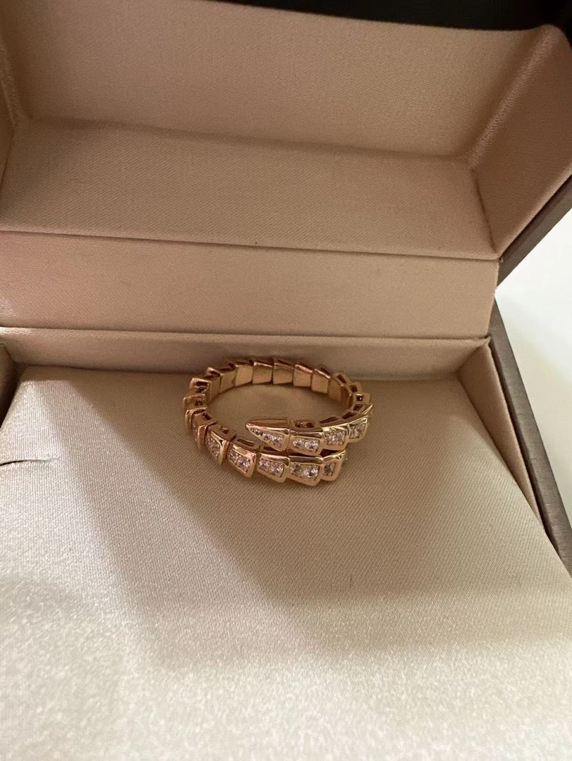 合金戒指 蛇头满钻-戒指