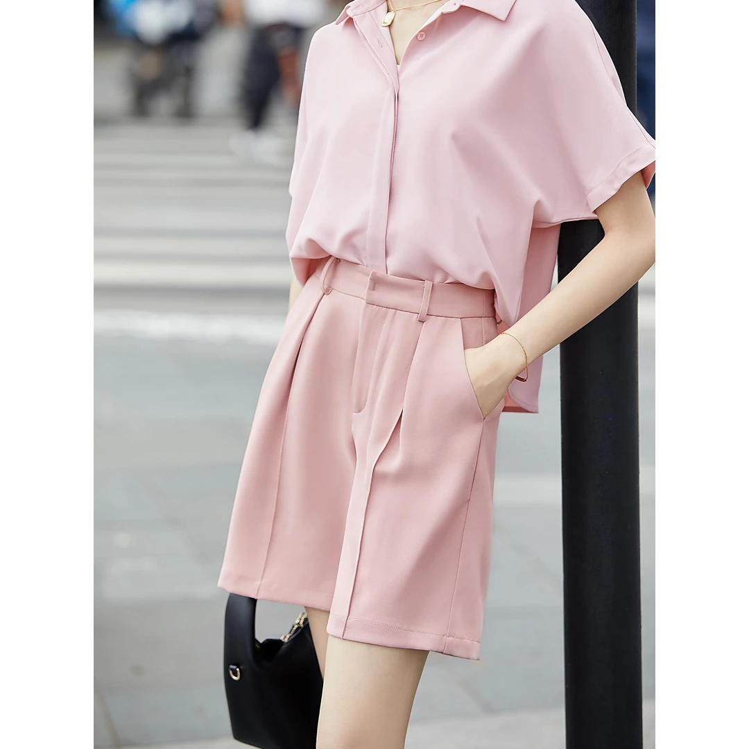 0803柒量一裁小个子三色百慕大短裤高腰a字百搭显瘦减龄休闲短裤