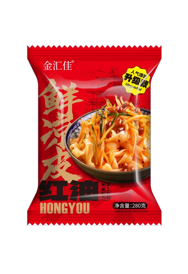 金汇佳鲜凉皮280g/包 开袋即食麻酱5红油4JH2J