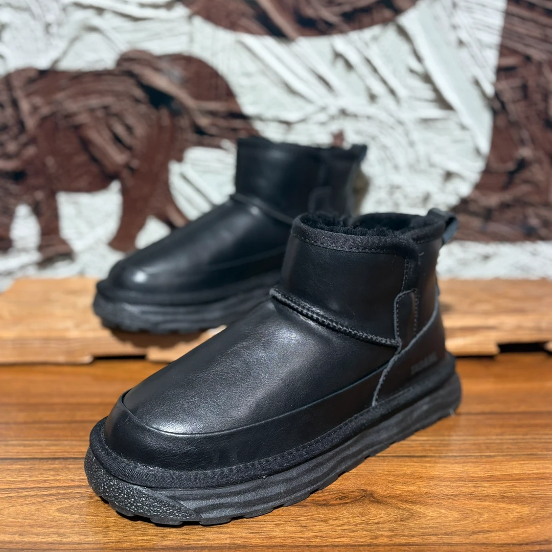 TG光面加毛男士雪地靴男款大棉鞋东北过冬棉鞋保暖男士高档雪地靴