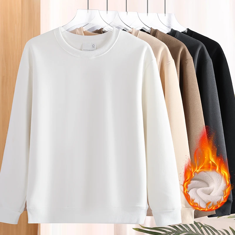 400克奥粒绒纯色百搭落肩华棉卫衣秋冬季宽松上衣亲肤运动健身操