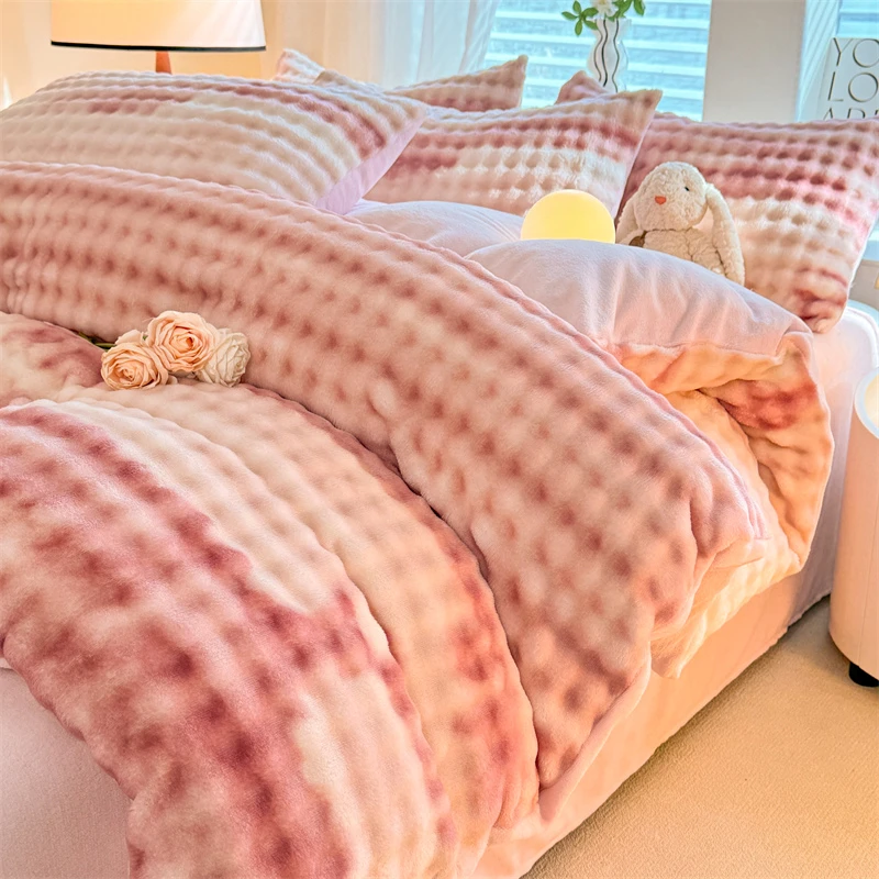 691号    绒四件套渐变色粉