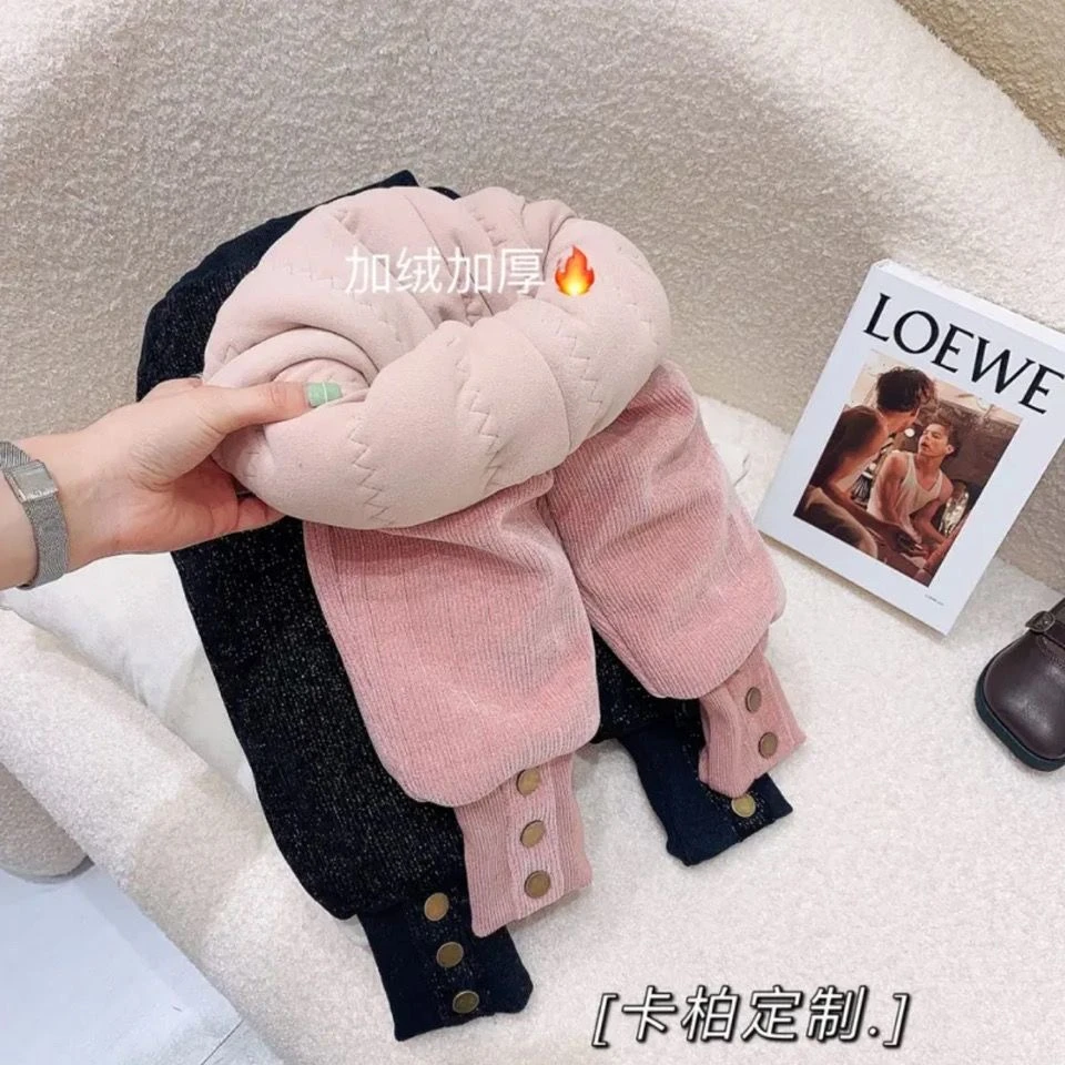 男童女童冬季三层加绒加厚夹棉打底裤宝宝一件过冬裤子儿童百搭潮