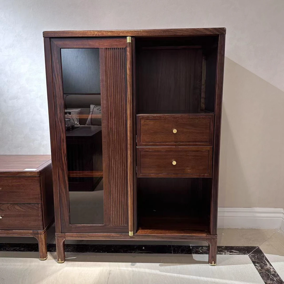 【CL】1-253单门边柜新中式客厅单门组合柜边柜910*450*1270