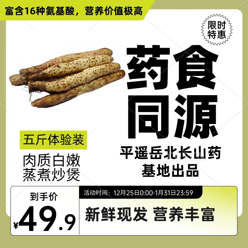 平遥岳北长山药中果条长茎粗肉质白嫩药食同源岳北长山药基地出品