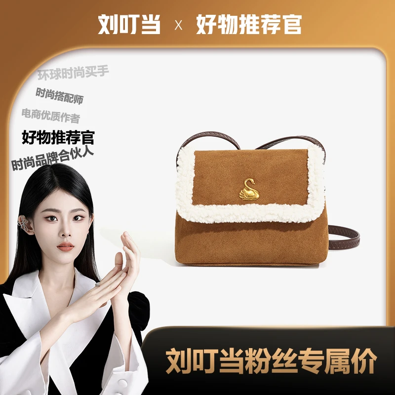 【刘叮当甄选】BORRY ROSA/新款秋冬【毛绒小方包】通勤潮流简约