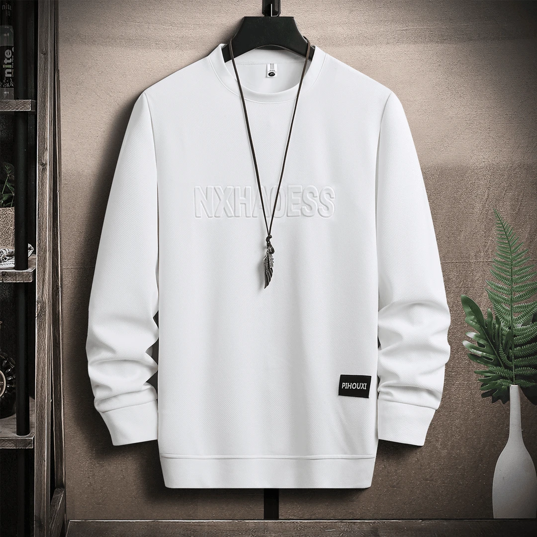 潮牌百搭长袖圆领上衣服美式宽松休闲重磅卫衣男士2024春秋季新款