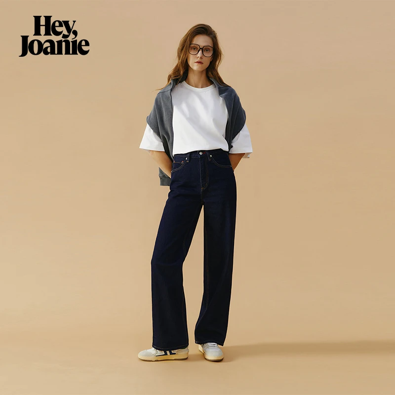 Hey Joanie HJ007阔腿全长浪浪裤宽松拖地牛仔裤女早春新款