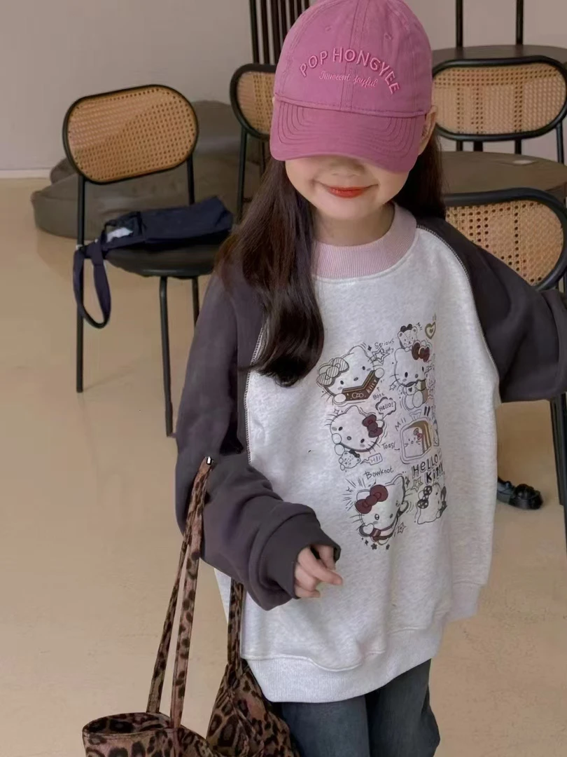 纯色长袖速干圆领T恤加绒印花秋款套头休闲韩版春秋大童秋季