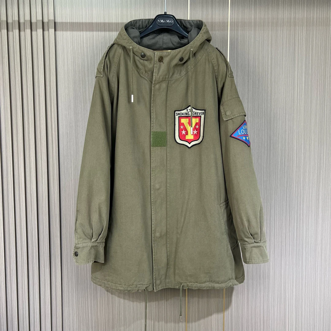Saint Laurent 圣罗兰 徽章刺绣棉服外套/36码/99新 工价9800