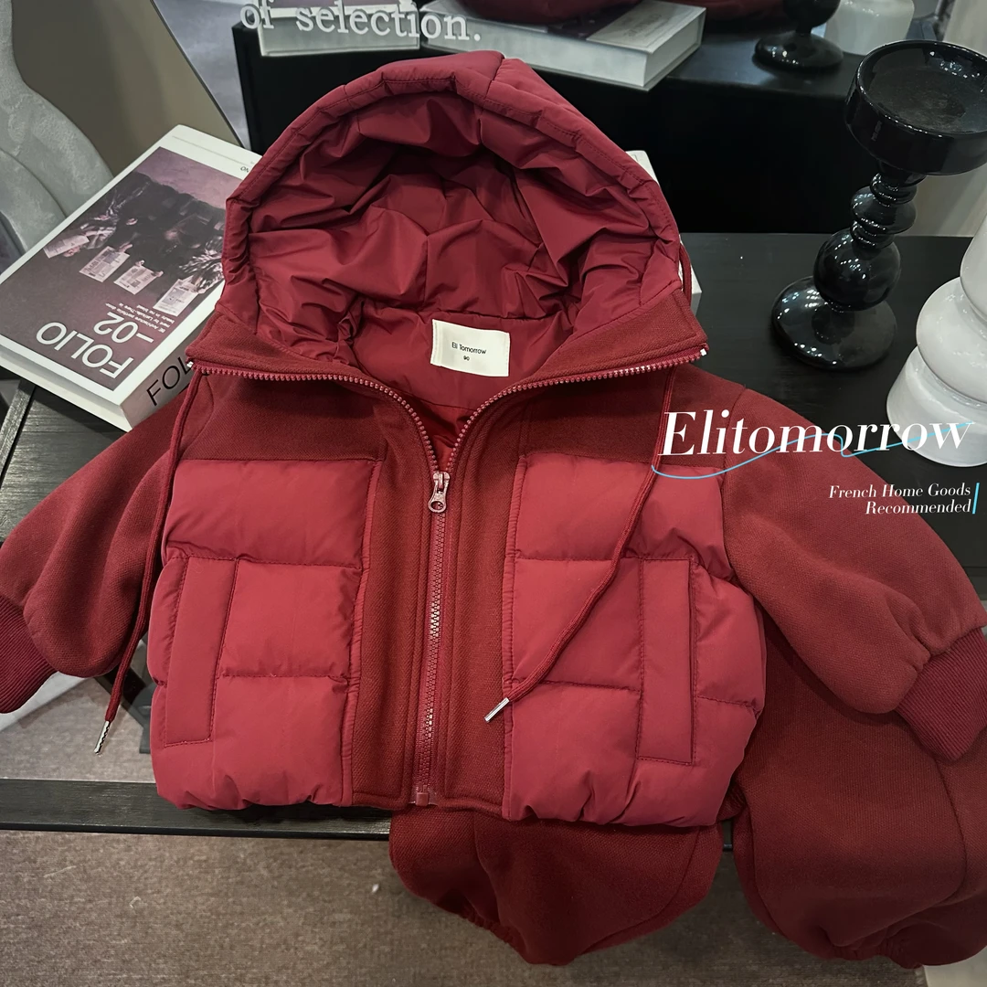 「平替好物」2024新款儿童秋冬时尚韩版加厚加绒保暖休闲连帽上衣