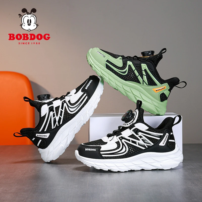 巴布豆男童鞋2025夏季新款单网小男孩跑步鞋中网面镂空秋季运动鞋