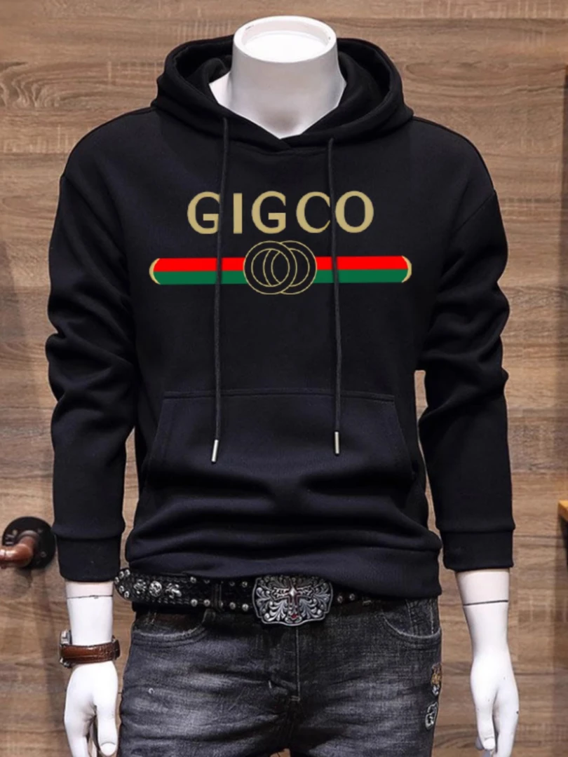 2024春秋新款高街美式长袖连帽印花字母卫衣男士轻奢潮流百搭外套