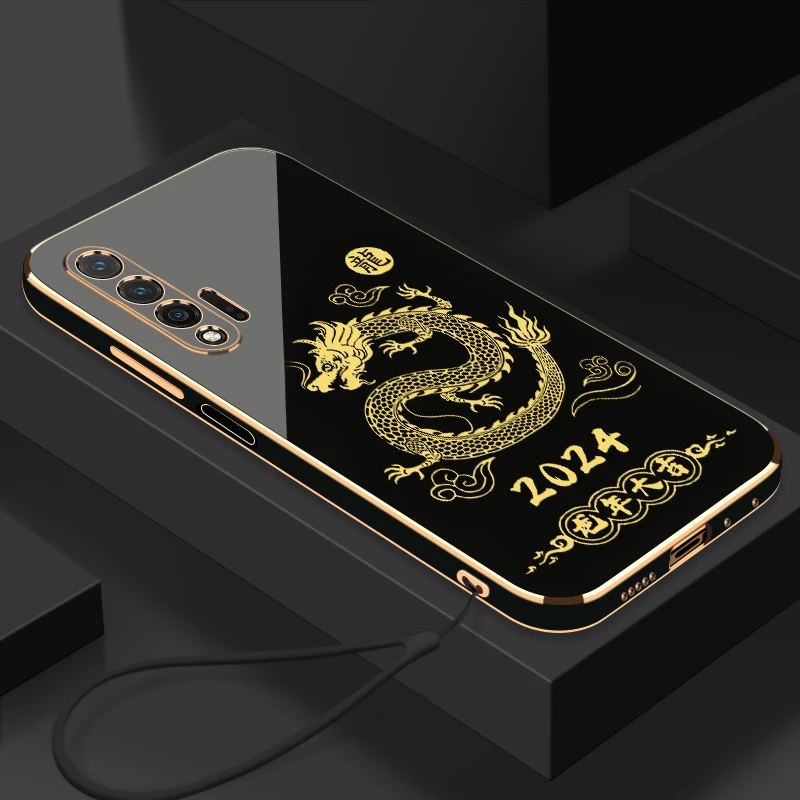 2024龙年大吉华为Nova6手机壳全包边硅胶防摔电镀软壳【送挂绳】