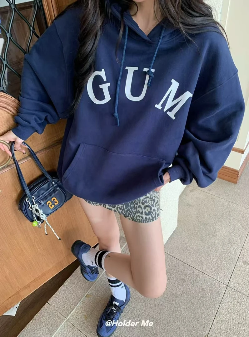 秋冬季连帽宽松卫衣7717