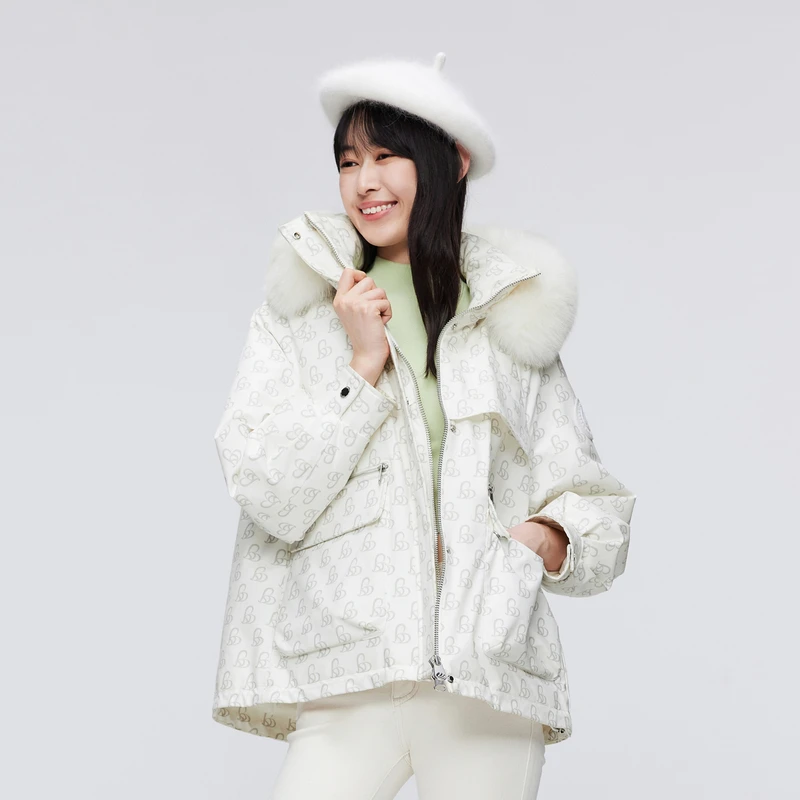 波司登2023冬季休闲时尚连帽宽松保暖韩版百搭派克羽绒服5504