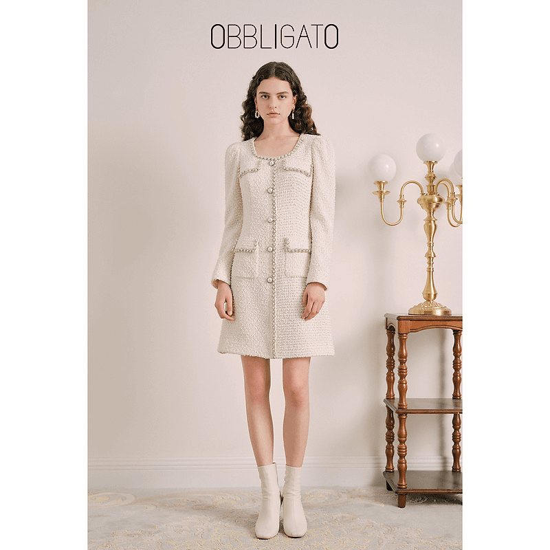 OBBLIGATO奥丽嘉朵冬季1C63505090线上专选 珠钻连衣裙