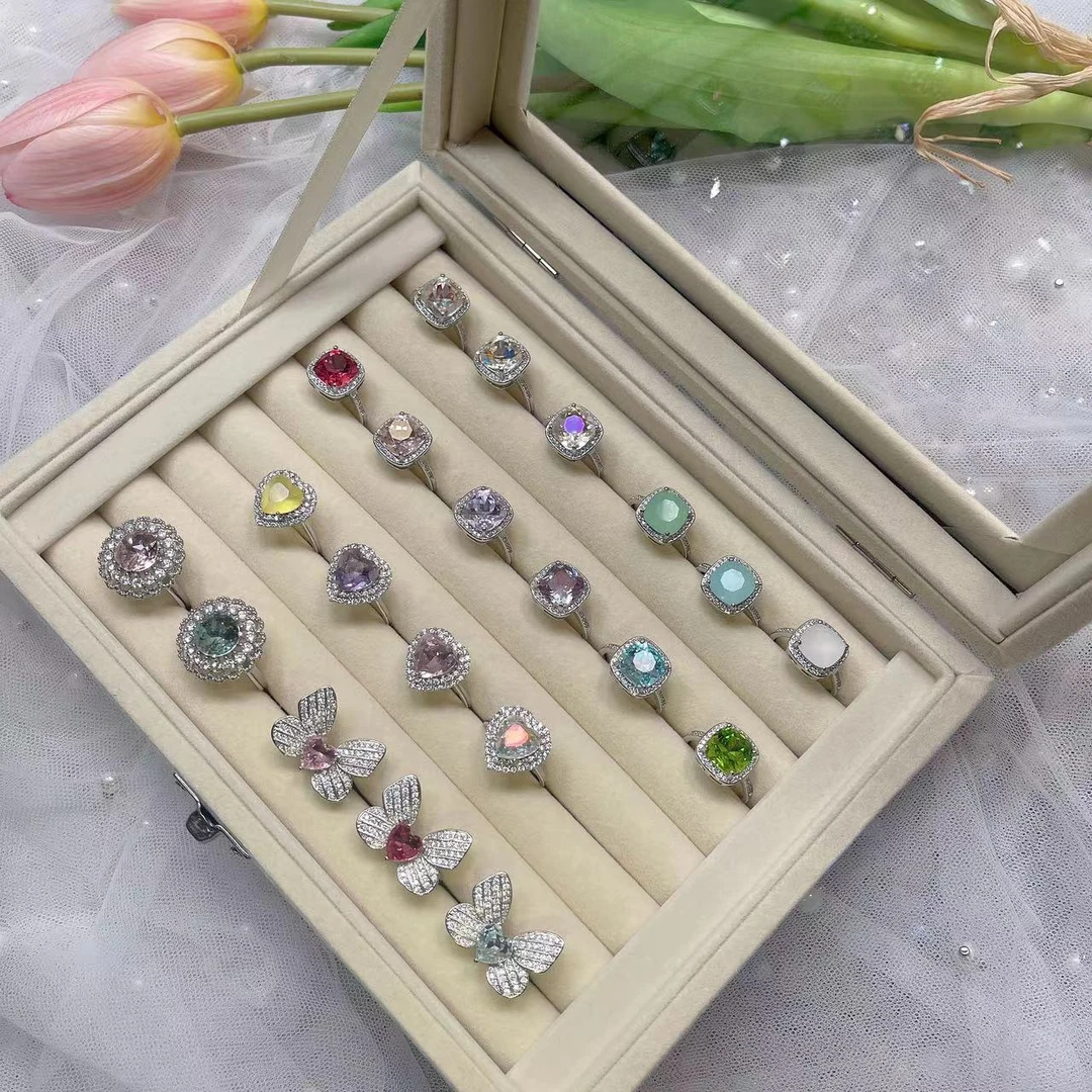 戒托 手工 diy 多规格 铜镀白金 重工镶嵌 活口可调节