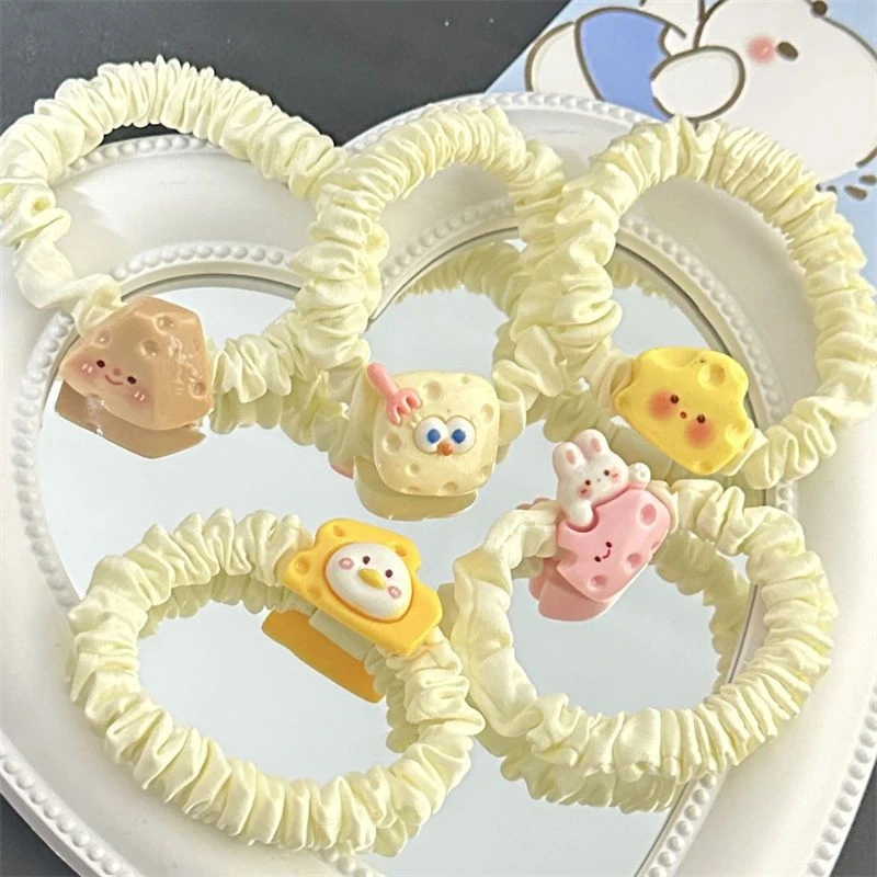 可爱奶呼呼腮红奶酪芝士发圈少女心甜美小肠圈呆萌小皮筋ins百搭