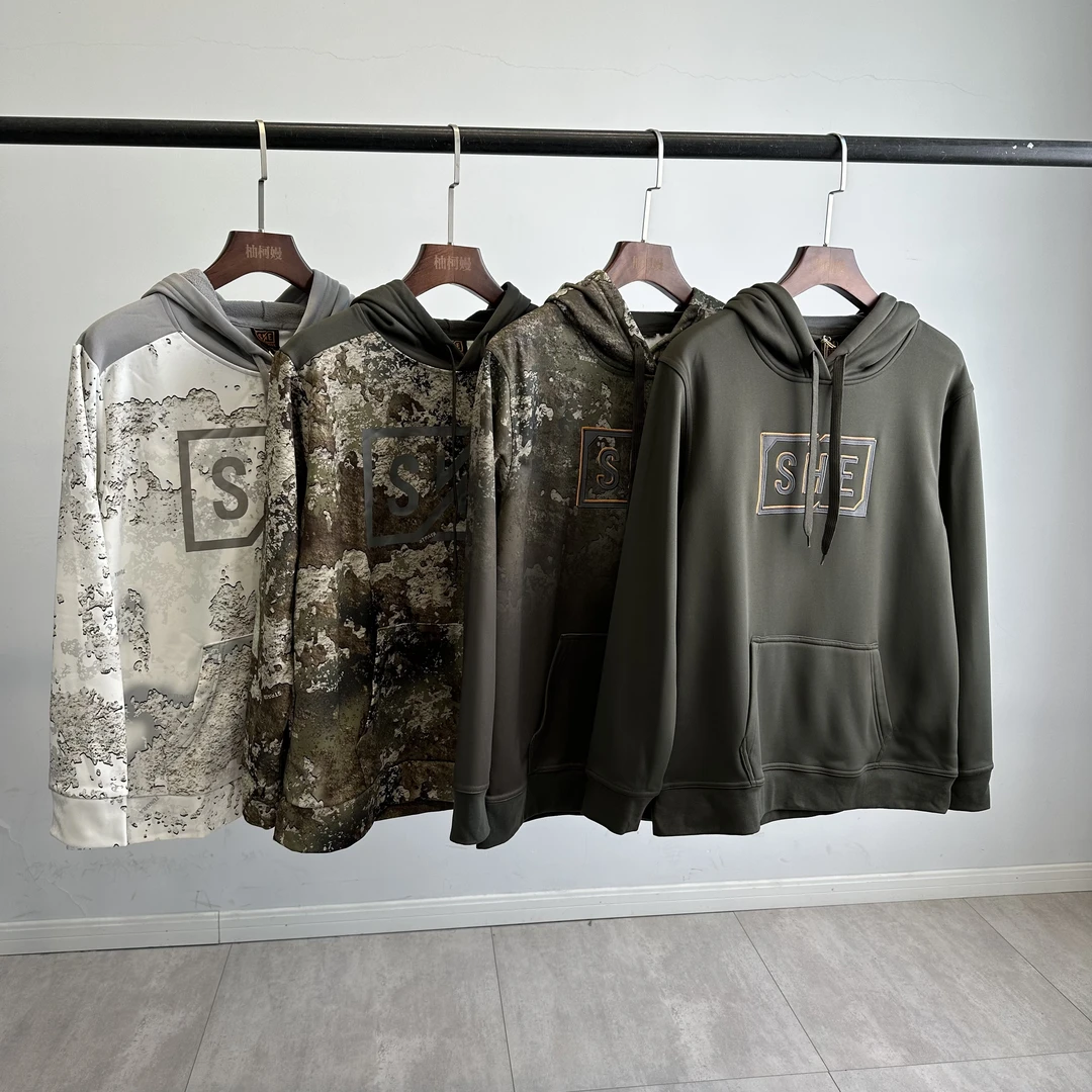 欧美单情侣款美式户外保暖加绒迷彩长袖卫衣春秋男女套头衫3517