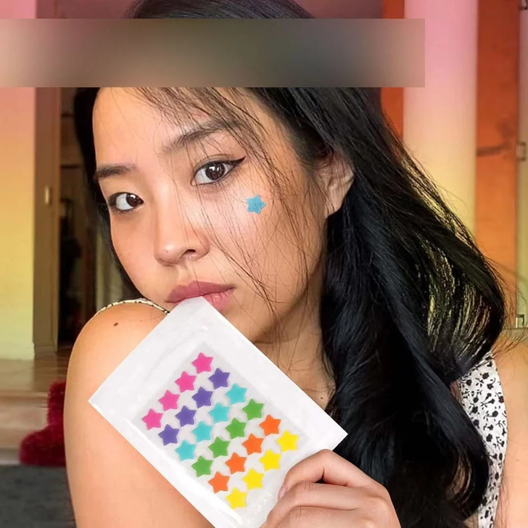 水胶体贴纸透明彩色多巴胺星星贴隐形痘贴遮瑕贴纸驾车个人用品
