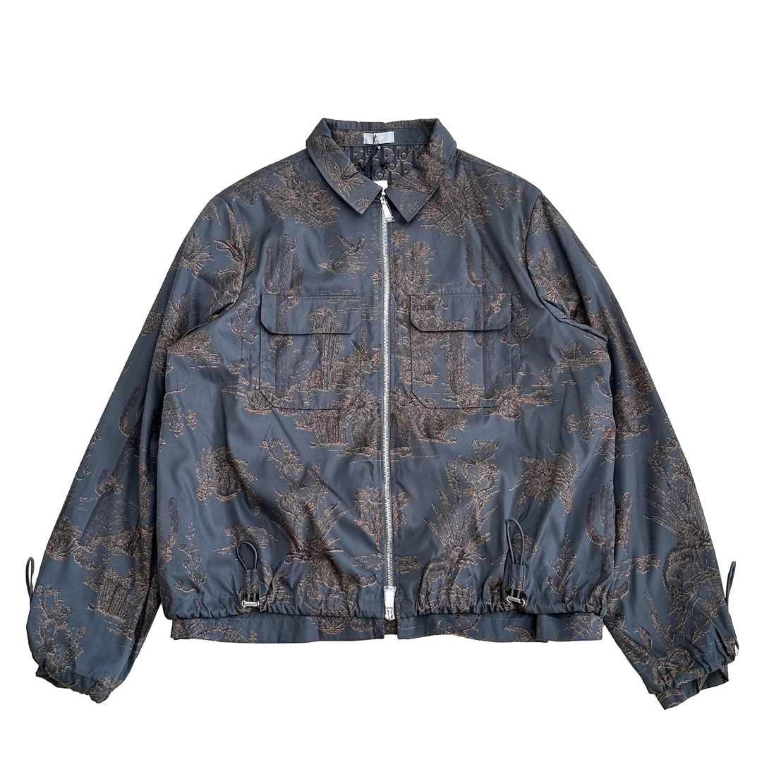 未使用 DIOR/迪奥 迪奥 男士灰绿色丛林印花设计时尚休闲夹克