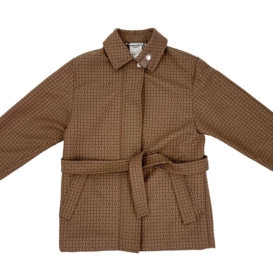 全新未使用 Hermes/爱马仕 爱马仕 女士棕色美拉德色系收腰款外套