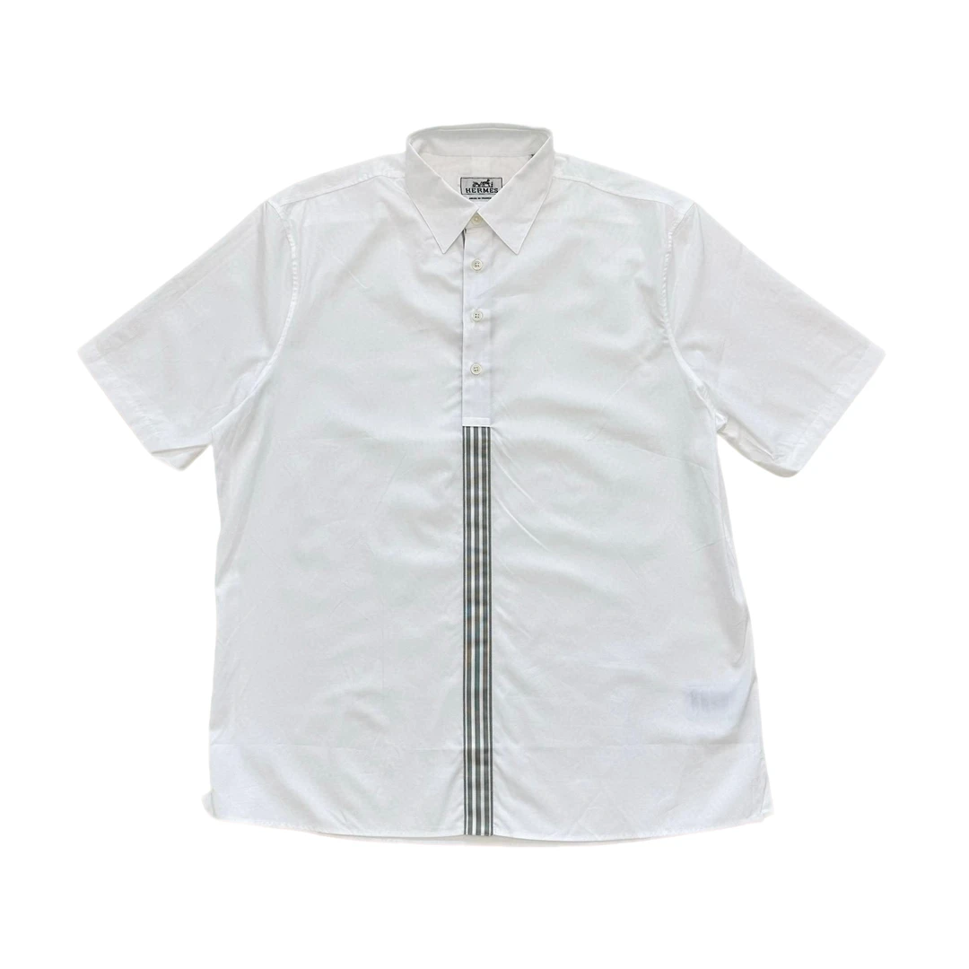 全新未使用 Hermes/爱马仕 爱马仕 男士白色百搭舒适polo短袖衬衣