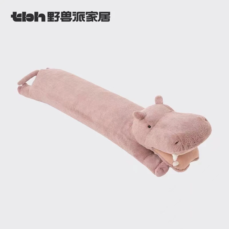 tbh野兽派家啊呜河马条形抱枕女生睡觉专用可爱毛绒玩偶礼物送人