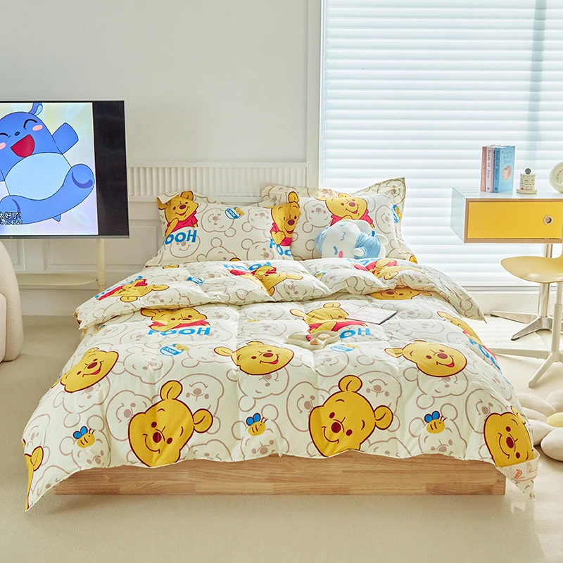 迪士尼儿童羽绒被学生幼儿园宝宝加厚冬被95白鹅绒被芯春秋被被套