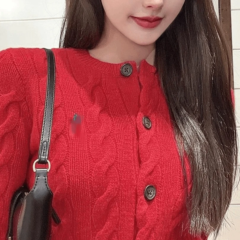 新款经典麻花懒风软糯针织外搭开衫薄款毛衣外套