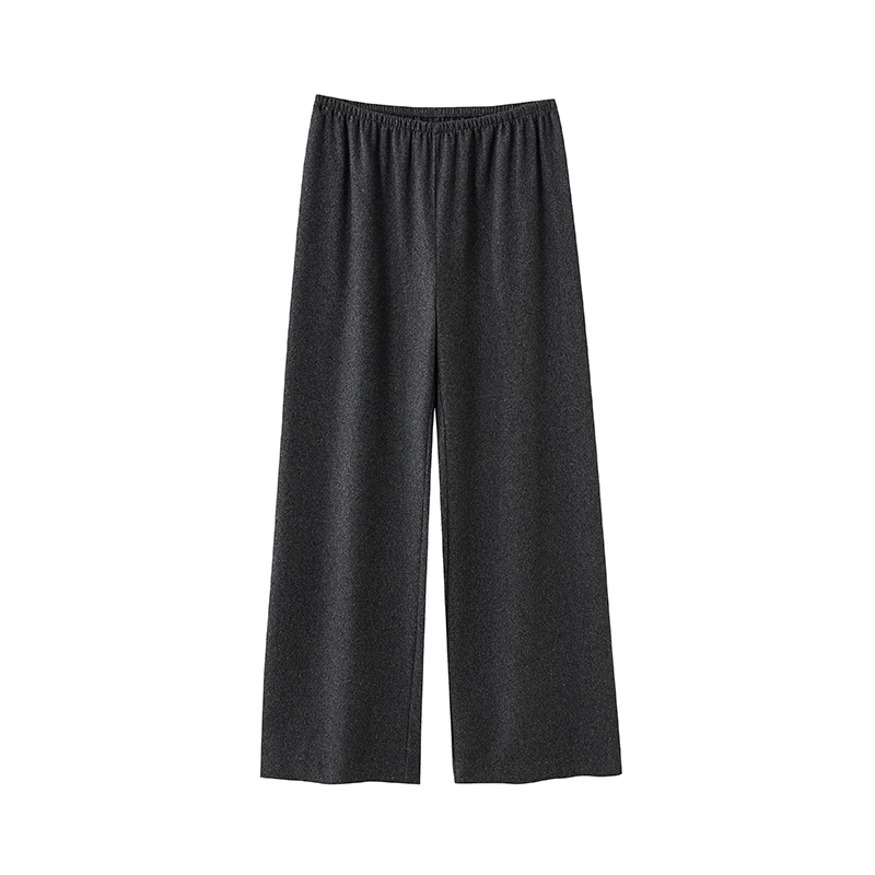 【ROW加厚羊毛裤】空气裤女秋冬新款梧桐裤高腰垂感宽松直筒阔腿裤