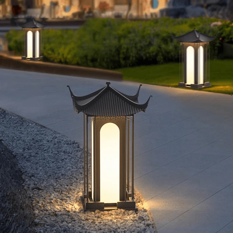 新中式凉亭古风草坪灯户外防水庭院花园草地灯小区别墅景观落地灯
