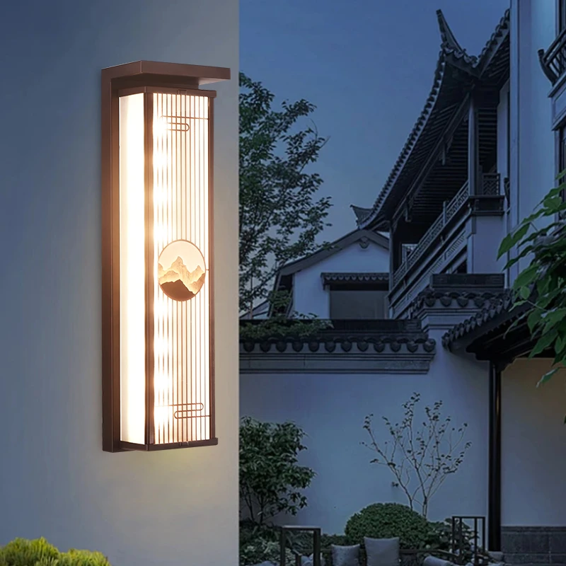 日照金山室外户外壁灯庭院围墙新中式防水墙壁灯挂墙灯别墅门柱灯