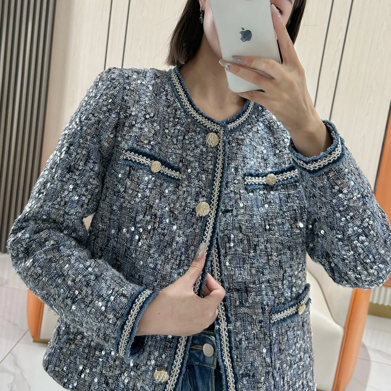 90白鹅绒羽绒服女气质复古重工小香风鹅绒服外套90013