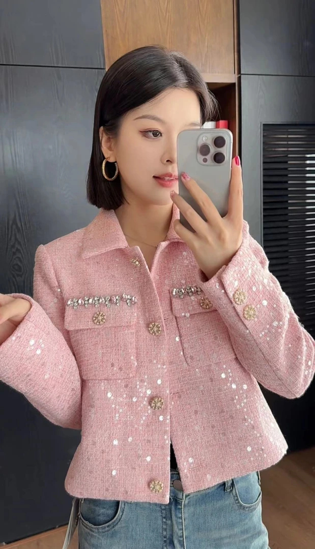 【小婷】【艾丽公主】MSSY美舒尚衣小香风气质镶钻短款外套春秋60010