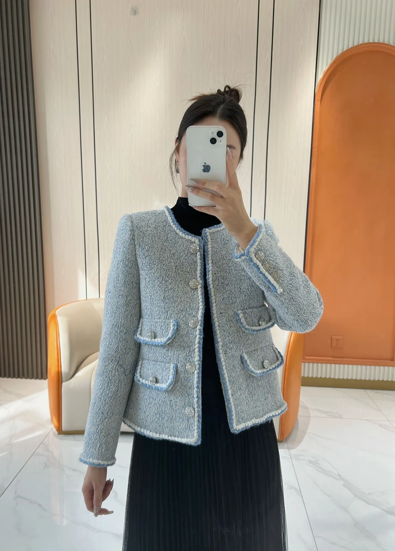 【小婷】【雾霾蓝】MSSY美舒尚衣【羽绒服/90%白鹅绒】秋冬小香风90005