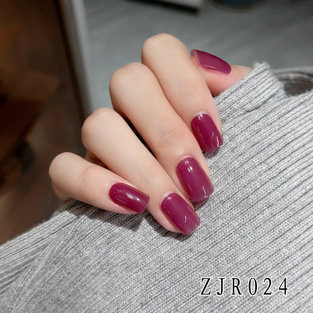 [照灯变硬]水晶葡萄024半固化凝胶指甲贴美甲贴防水不掉20个甲片