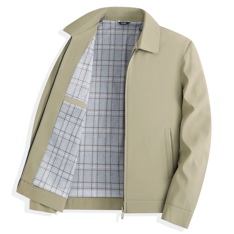 老干部行政夹克春秋款外套男中老年爷爷上装爸爸装茄克衫翻领上衣