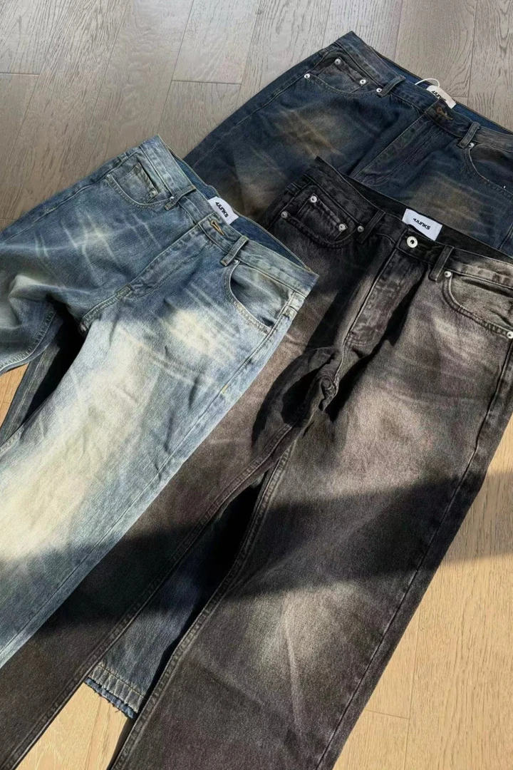 4Junks 01 Basic 做旧 Vintage 501 Jeans 微弹水洗牛仔直筒长裤