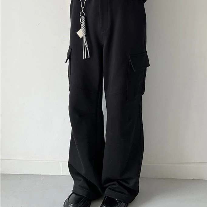 4Junks 01 Basic 氛围感 Casual Sweatpants Cargo 直筒弯刀卫裤