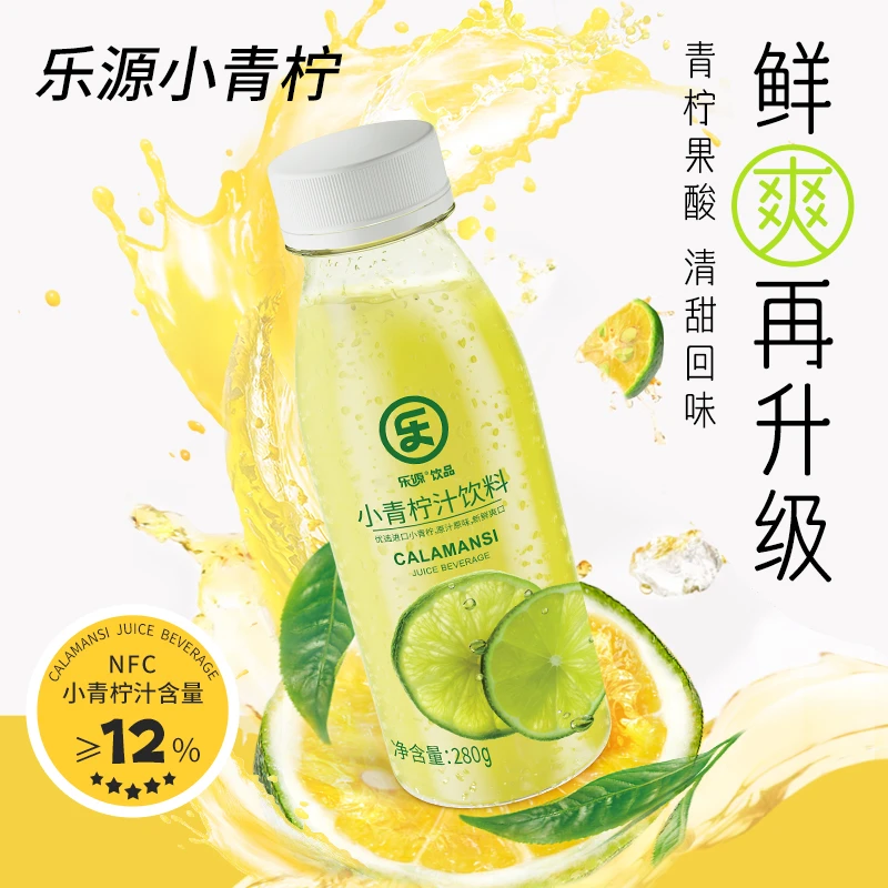 乐源 小青柠汁饮料优选新鲜青桔柠檬汁营养能量酸甜复合果汁8瓶装