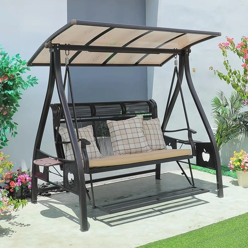 佳古轩庭院秋千户外铸铝合金太阳能室外摇椅花园别墅小院家用秋千