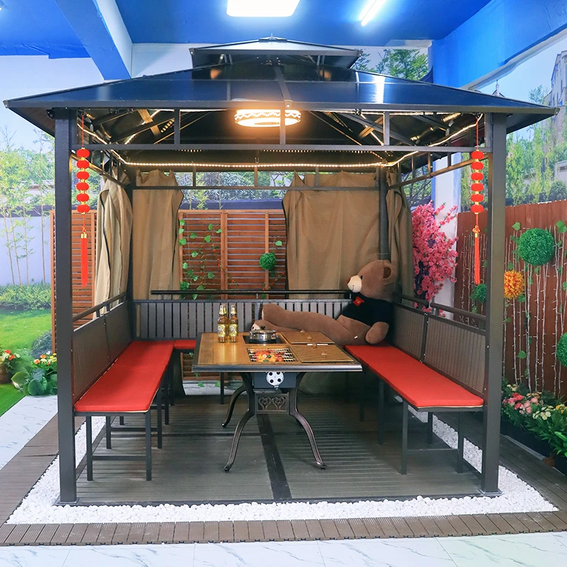 佳古轩户外凉亭别墅庭院花园乘凉棚帐篷阳光板亭室外公园露台凉亭