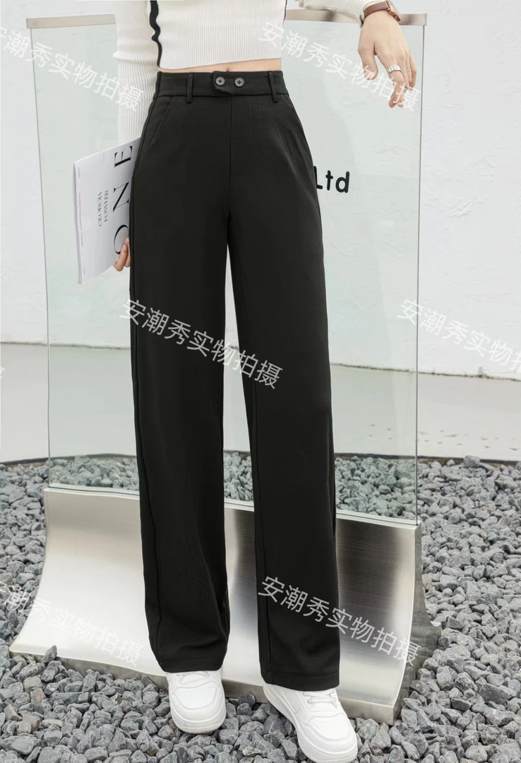 （清库存）6612时尚显瘦黑色百搭休闲裤