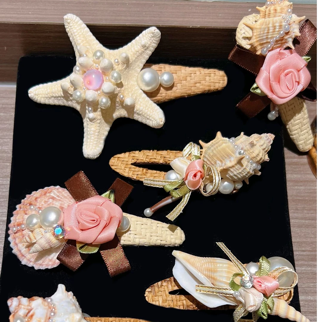 纯手工藤编森系甜美发卡