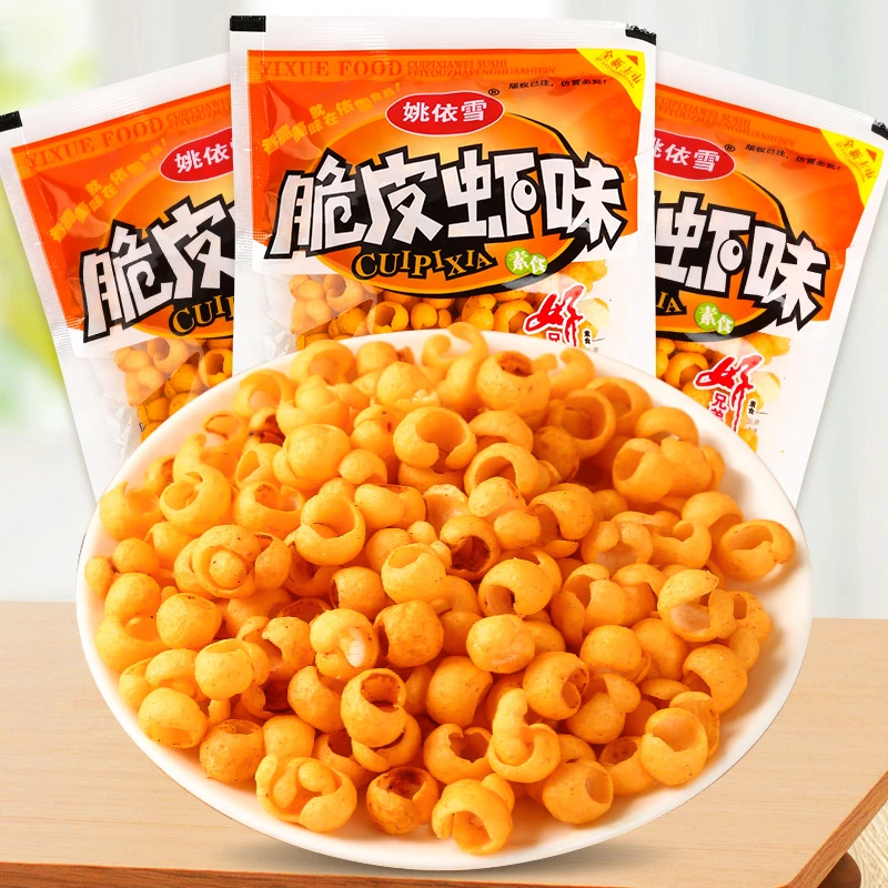 脆皮虾味零食香脆麻辣好吃实惠解馋办公室零食酥脆美味口感浓郁