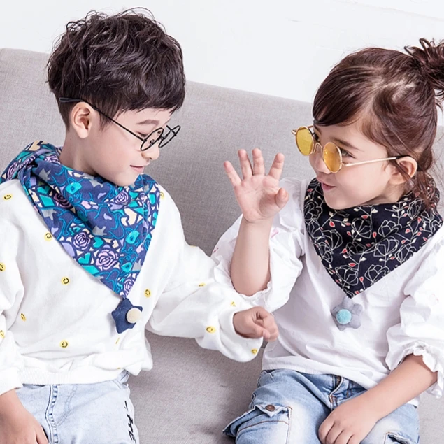 儿童围巾秋冬季婴儿宝宝围脖棉保暖婴幼儿可爱双层三角巾男女童冬